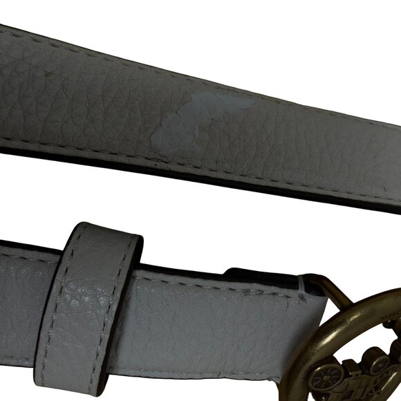Coach Horse and Carriage Signature Buckle Belt White 78181 Chalk LARGE - Picture 4 of 9